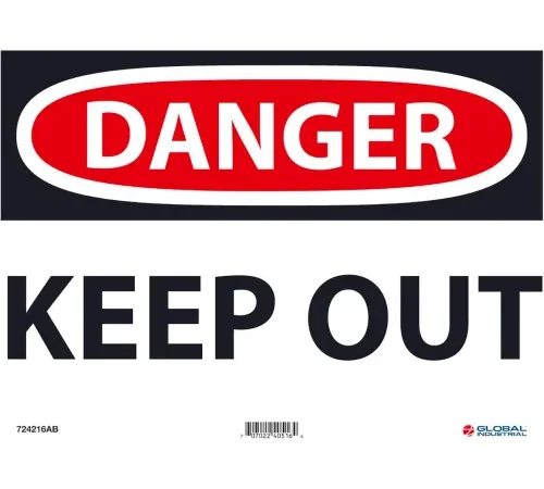 Global Industrialâ„¢ Danger Keep Out, 10x14, Aluminum