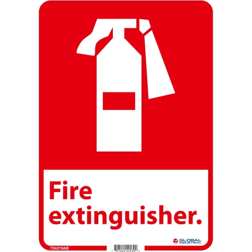 Global Industrial™ Fire Extinguisher Sign, 14x10, Aluminum
