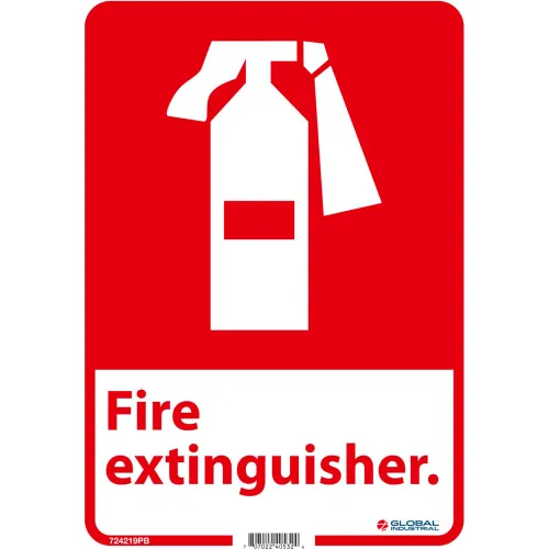 Global Industrial™ Fire Extinguisher Sign, 14x10, Pressure Sensitive Vinyl