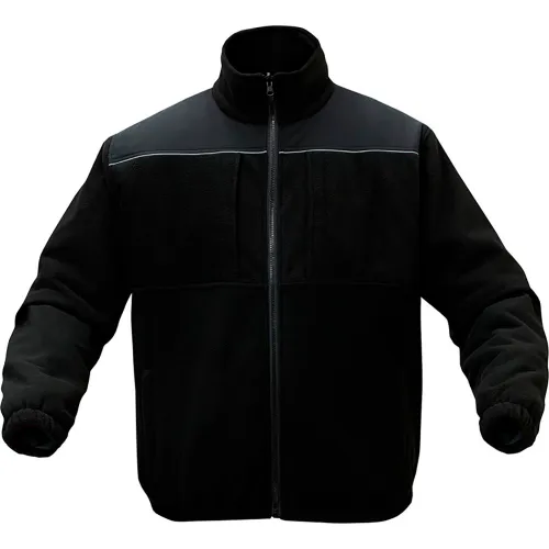 GSS Onyx Enhanced Visibility Full Zip Jacket, Polyester Fleece, Black, XL