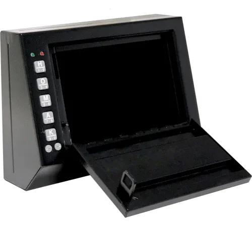 Homak Electronic Lock Pistol Box HS10036683 - 10" x 3-1/2" x 7-1/2", Black