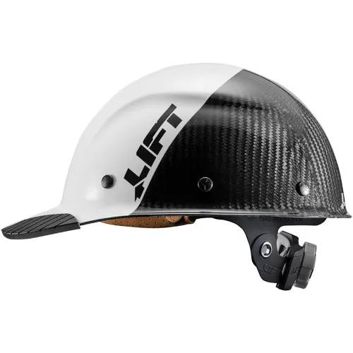 White and carbon fiber bicycle helmet