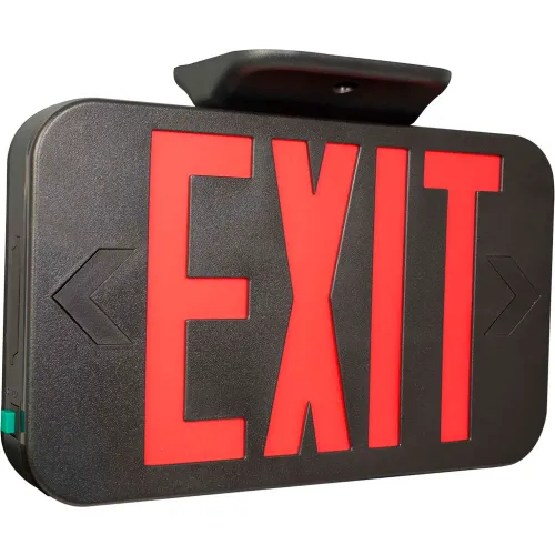 Compass Lighting CARB LED Exit, Black with Red LEDs, Universal Face, AC Only, 120-277V