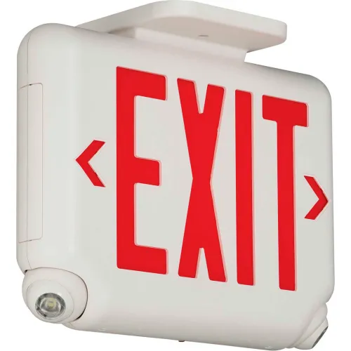 Hubbell EVCURWD4 Compact LED Combo Unit w/ Remote Capacity, White w/ Red Letters