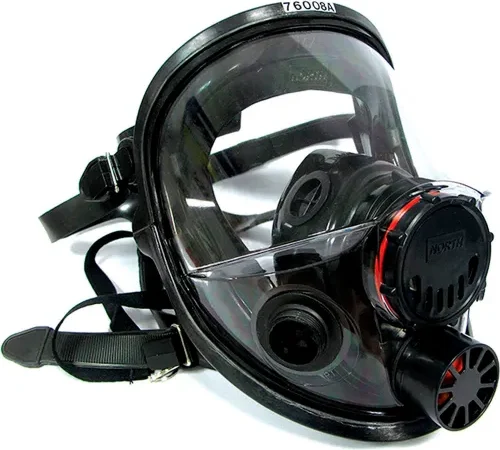 Full-face respirator gas mask with filter