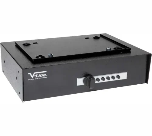 V-Line Hide-Away Portable Pistol Safe 3912-S BLK, 2 Gun Capacity 12-1/2"W x 9"D x 3-1/2"H Black