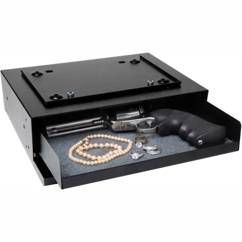 V-Line Hide-Away Portable Pistol Safe 3912-S BLK, 2 Gun Capacity 12-1/2"W x 9"D x 3-1/2"H Black - Image 3