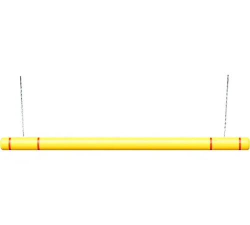 Global Industrial" Clearance Bar, 80"L, Yellow with Red Tape, HDPE