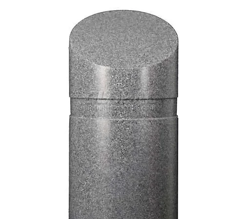 Close-up of gray textured metal bollard