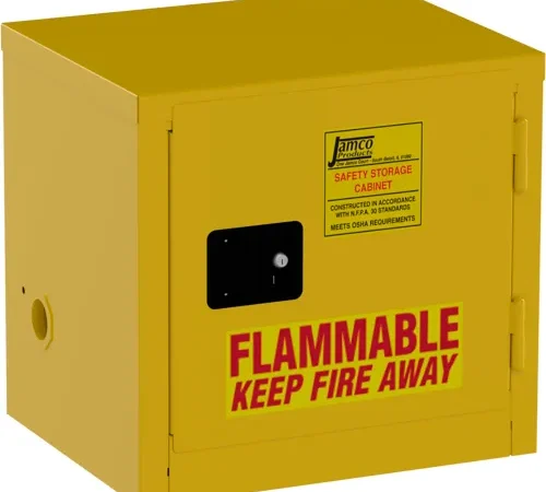 Jamco Narrow Flammable Liquid Storage Cabinet, Manual Close Door, 6 Gal. Cap., 23"W x 18"D x 22"H