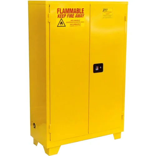 Jamco Forkliftable Flammable Liquid Storage Cabinet, Self Close Door, 90 Gal Cap, 43"W x 34"D x 70"H
