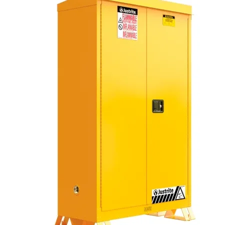 Justrite Outdoor Flammable Storage Cabinet, Manual Close Door, 45 Gallon Capacity, 43"W x 18"D