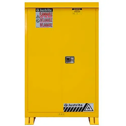 Justrite Outdoor Flammable Storage Cabinet, Manual Close Door, 45 Gallon Capacity, 43"W x 18"D - Image 2