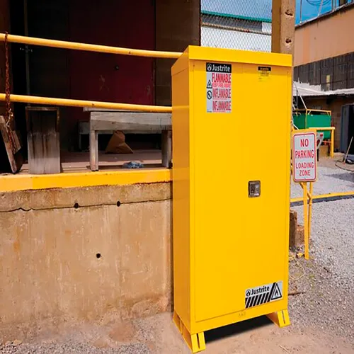 Justrite Outdoor Flammable Storage Cabinet, Manual Close Door, 45 Gallon Capacity, 43"W x 18"D - Image 4