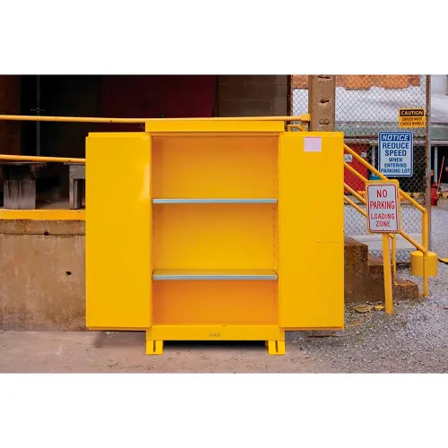 Justrite Outdoor Flammable Storage Cabinet, Manual Close Door, 45 Gallon Capacity, 43"W x 18"D - Image 5