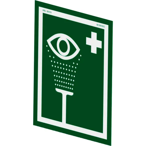 Hughes® Universal Eye & Face Wash Sign For Wall Mounting, PVC, 10"W x 12"H