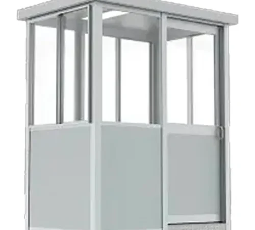 Porta King 4' x 6-1/2' Guard Booth, Gray, Pre-Assembled