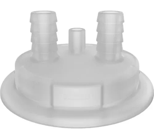 Justrite 12876 Molded Adapter for Carboy Cap, Two 1/2" Hose Barbs and Vent