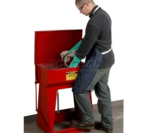 Justrite Floor Standing Rinse Tank, 11-Gallon, Red, 27110