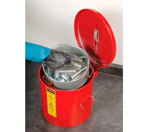 Justrite Wash Tank, 3-1/2-Gallon, w/ Basket, Red, 27713
