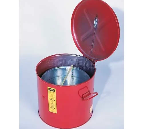 Justrite Wash Tank, 6-Gallon, w/ Basket, Red, 27716