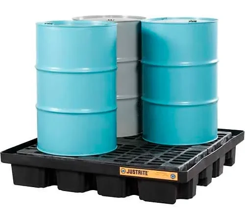Justrite 28673 4 Drum EcoPolyBlend" Low Line Pallet