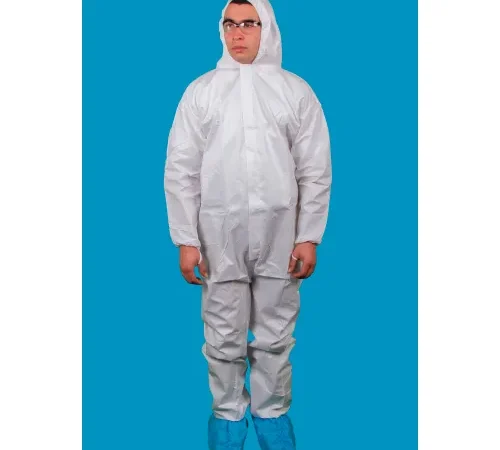 Anti-Static KeyGuard? Coverall w/ Hood, Elastic Wrist, White, XL, 25/Case