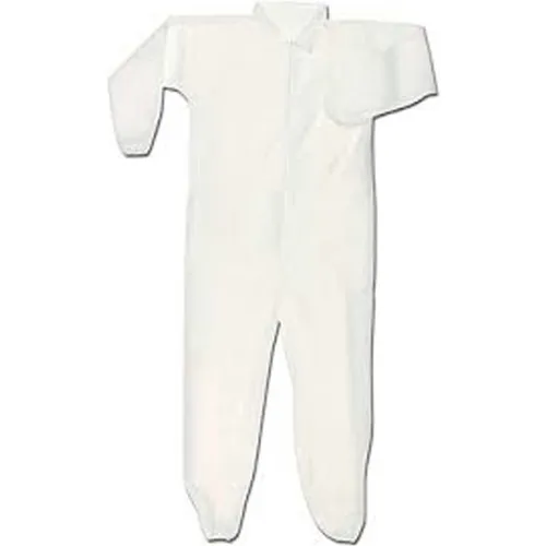 White baby footed sleeper onesie