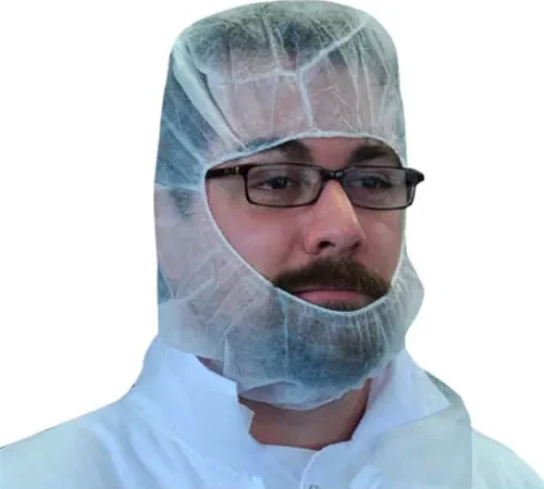 Lightweight Polypropylene Hood, 100% Latex-Free White, One Size, 100/Bag