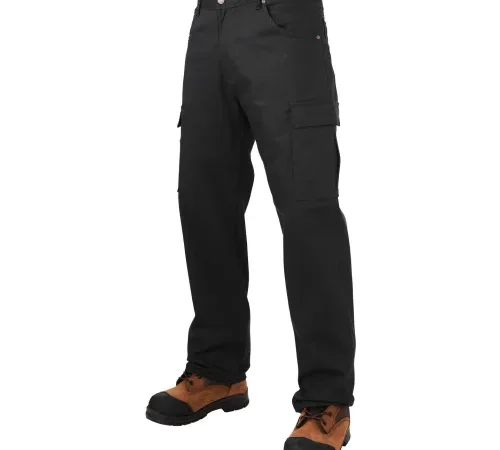 Tough Duck Relaxed Fit Flex Twill Cargo Pants, 34"L Inseam x 32" Waist, Black-['28', '30', '32', '34', '36', '38', '40', '42', '44', '46', '48', '50', '52']