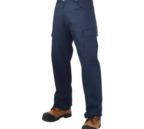 Tough Duck Relaxed Fit Flex Twill Cargo Pants, 32"L Inseam x 30" Waist, Navy-['28', '30', '32', '34', '36', '38', '40', '42', '44', '46', '48', '50', '52']