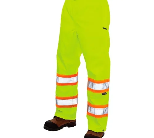Tough Duck Pull On Ripstop Safety Rain Pants, CSA Class 3 Level 2, M, Fluorescent Green-['2XL', '3XL', '4XL', '5XL', 'L', 'M', 'S', 'XL', 'XS']