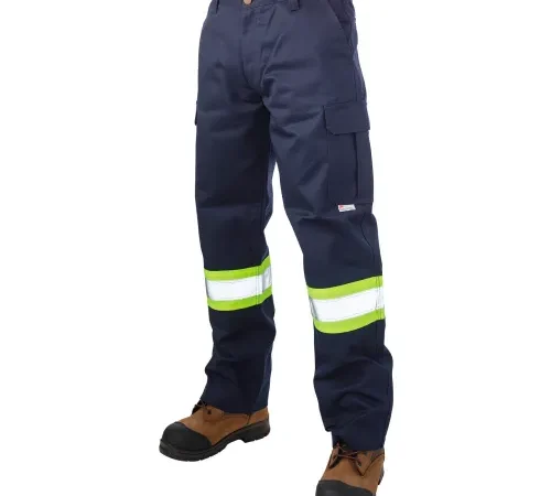 Tough Duck Relaxed Fit Twill Safety Cargo Utility Pants, 32"L Inseam x 40" Waist, Navy-['30', '32', '34', '36', '38', '40', '42', '44']