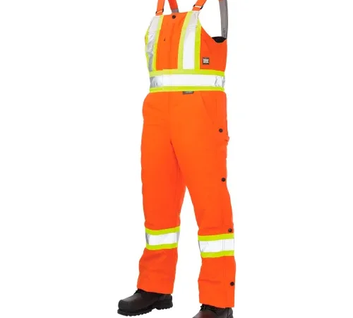 Tough Duck Insulated Safety Bib Overall, L, Orange-['2XL', '3XL', '4XL', '5XL', 'L', 'M', 'S', 'XL', 'XS']