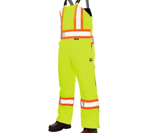Tough Duck Poly Oxford Insulated Safety Bib Overall, XL, Fluorescent Green-['2XL', '3XL', '4XL', '5XL', 'L', 'M', 'S', 'XL', 'XS', 'XXS']