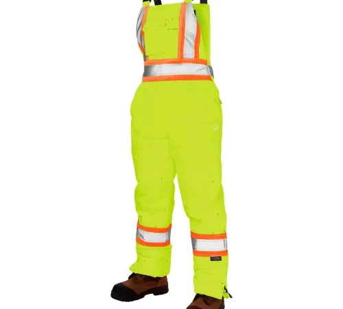 Tough Duck Insulated Flex Safety Bib Overall, S, Fluorescent Green-['L', 'M', 'S', 'XL']