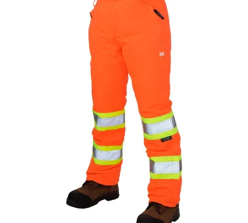 Tough Duck Insulated Flex Safety Pants, L, Fluorescent Orange-['2XL', 'L', 'M', 'XL']