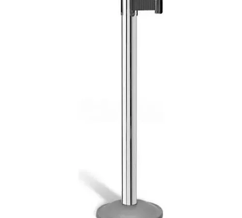 Chrome retractable belt stanchion post