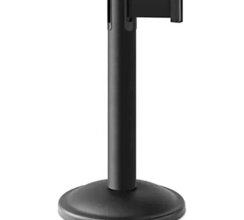 Black retractable belt stanchion post