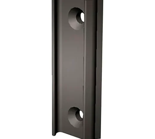 black metal mounting bracket with two holes