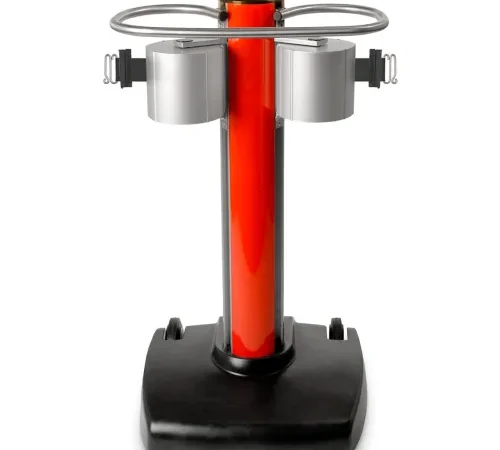 Red double cup holder stand with metal cups