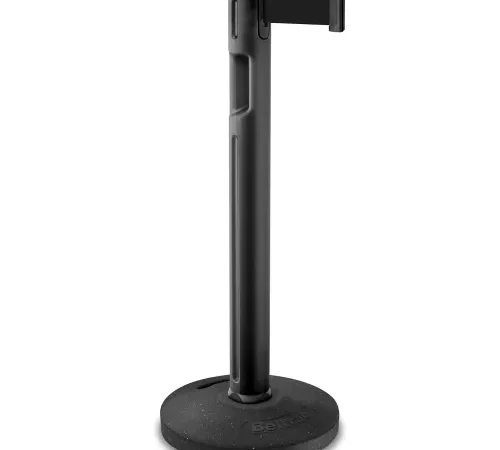 Black retractable belt stanchion post