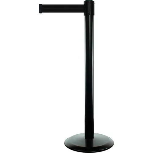 Black retractable belt stanchion post