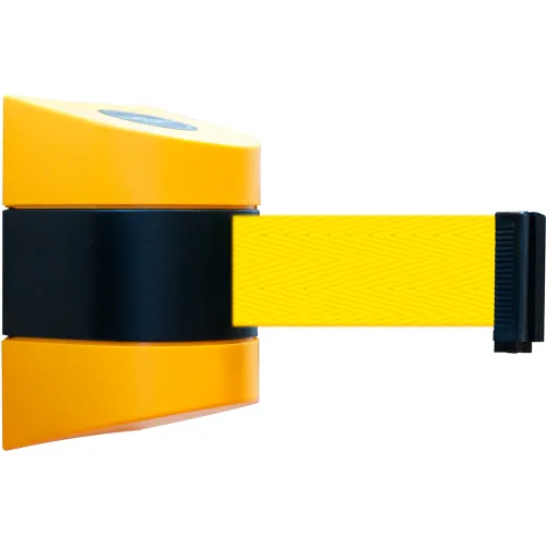 Yellow retractable tape barrier dispenser