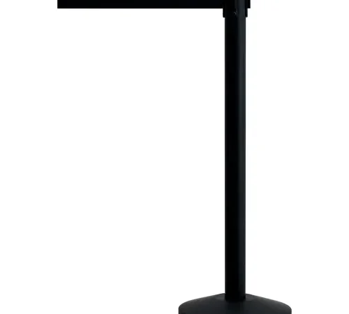 Black retractable belt stanchion post