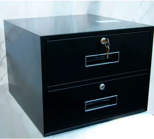Fenco Two Drawer With KeyLocks P-31-A - 18"W x 19"D x 13-7/8"H Champagne