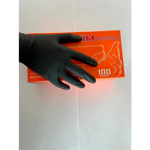 LPD Anti-Static Nitrile Gloves, Powder-Free, 5 Mil Thickness, Medium, Black, Pack of 100