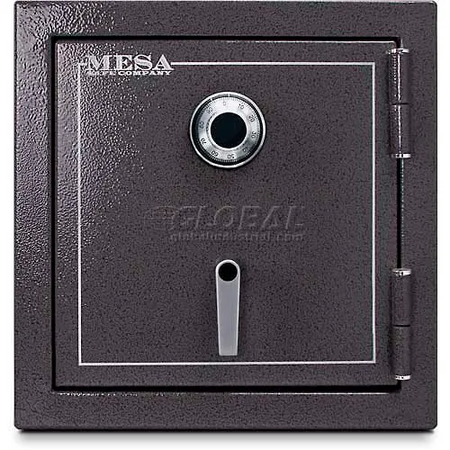 Square steel safe with combination dial and handle