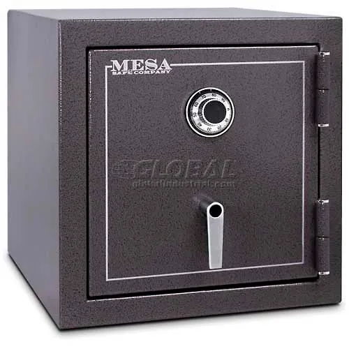 Black steel safe with combination dial