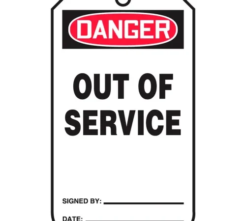 Accuform MDT246CTP Danger Out Of Service Tag, PF-Cardstock, 25/Pack
